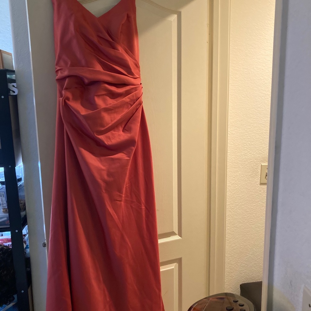 Burnt orange long special occasion dress